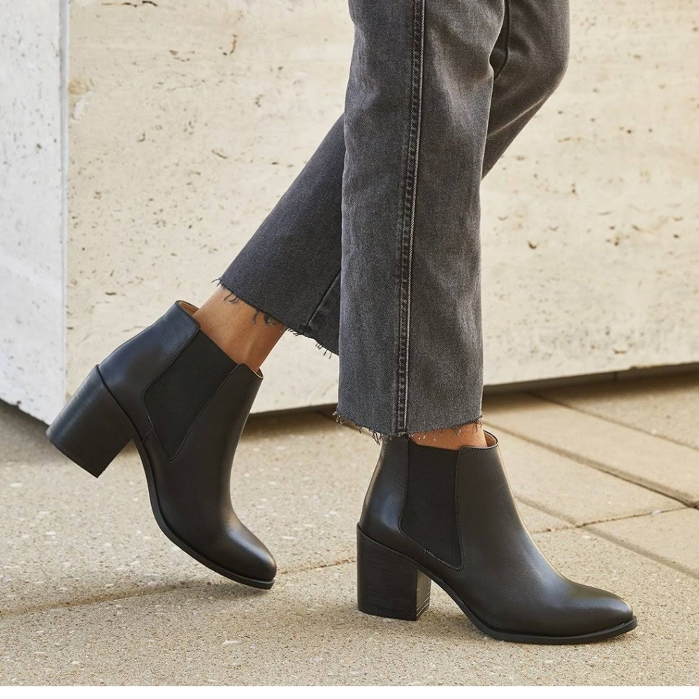 Ann Taylor Black Leather Ankle Boots